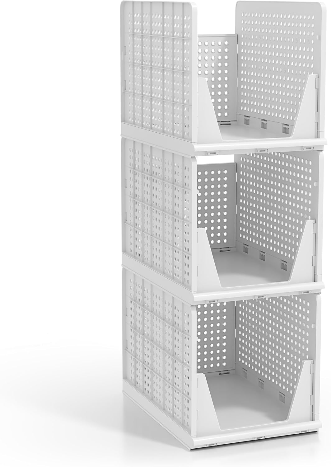 Sorbus Stackable Closet Organizer, Open-Front Shelf Bins (3 XL)