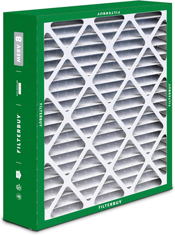 Filterbuy 20x25x6 Air Filter MERV 8 Essential Dust & Allergy Defense, Pleated