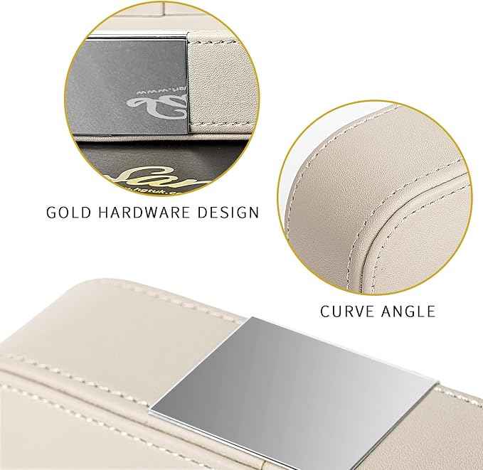SANZIE Luxury Leather Desktop Storage Small Catchall Organizer Decorative Tray
