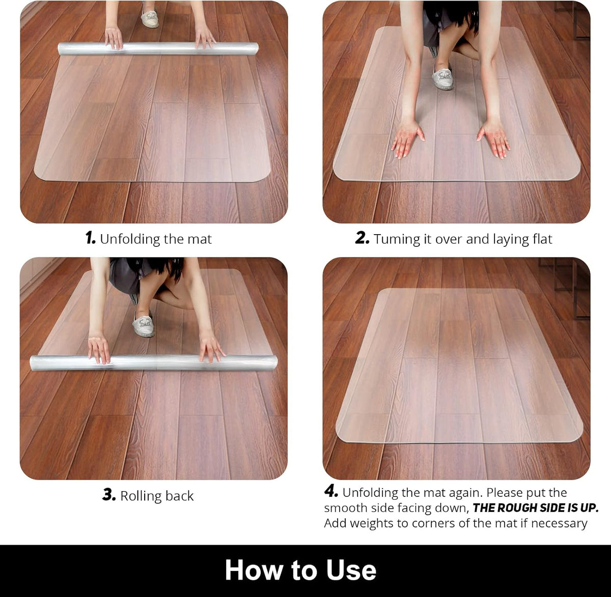Kuyal Office Chair Mat for Hardwood Floor, 30'' x 48'' Rectangle