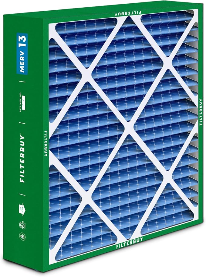Filterbuy 20x26x5 Air Filter MERV 13 Optimal Smoke & Allergy Defense, Pleated