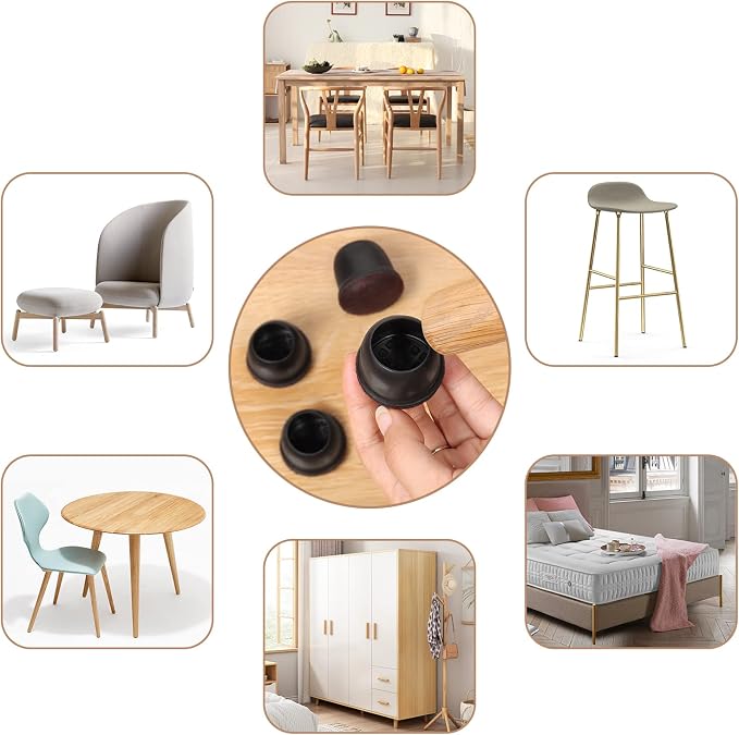 Ezprotekt 24 Pcs Round Silicone Chair Leg Floor Protectors