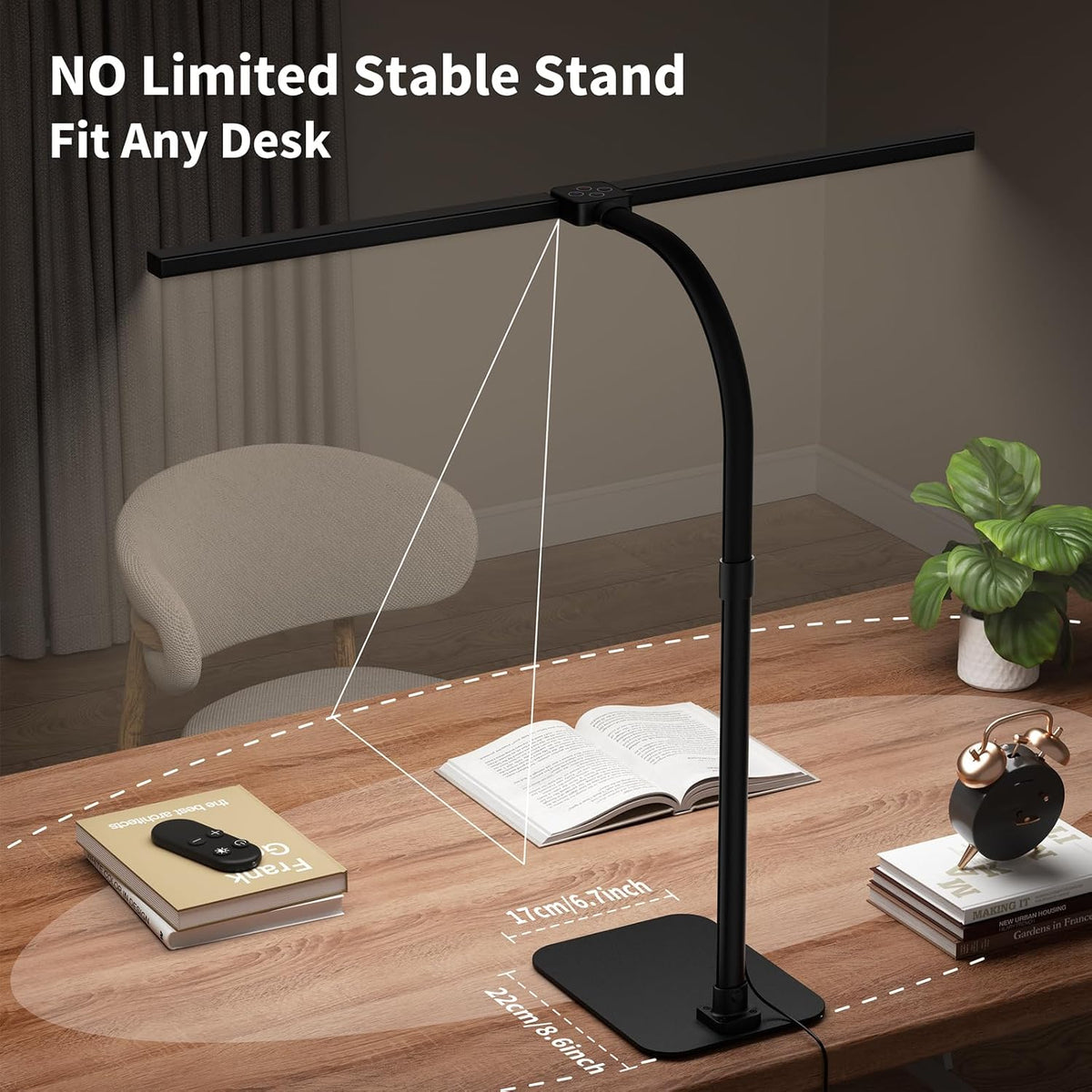 LED Desk Lamp Architect Task Light Dual Head Modern Flexible Gooseneck Tall