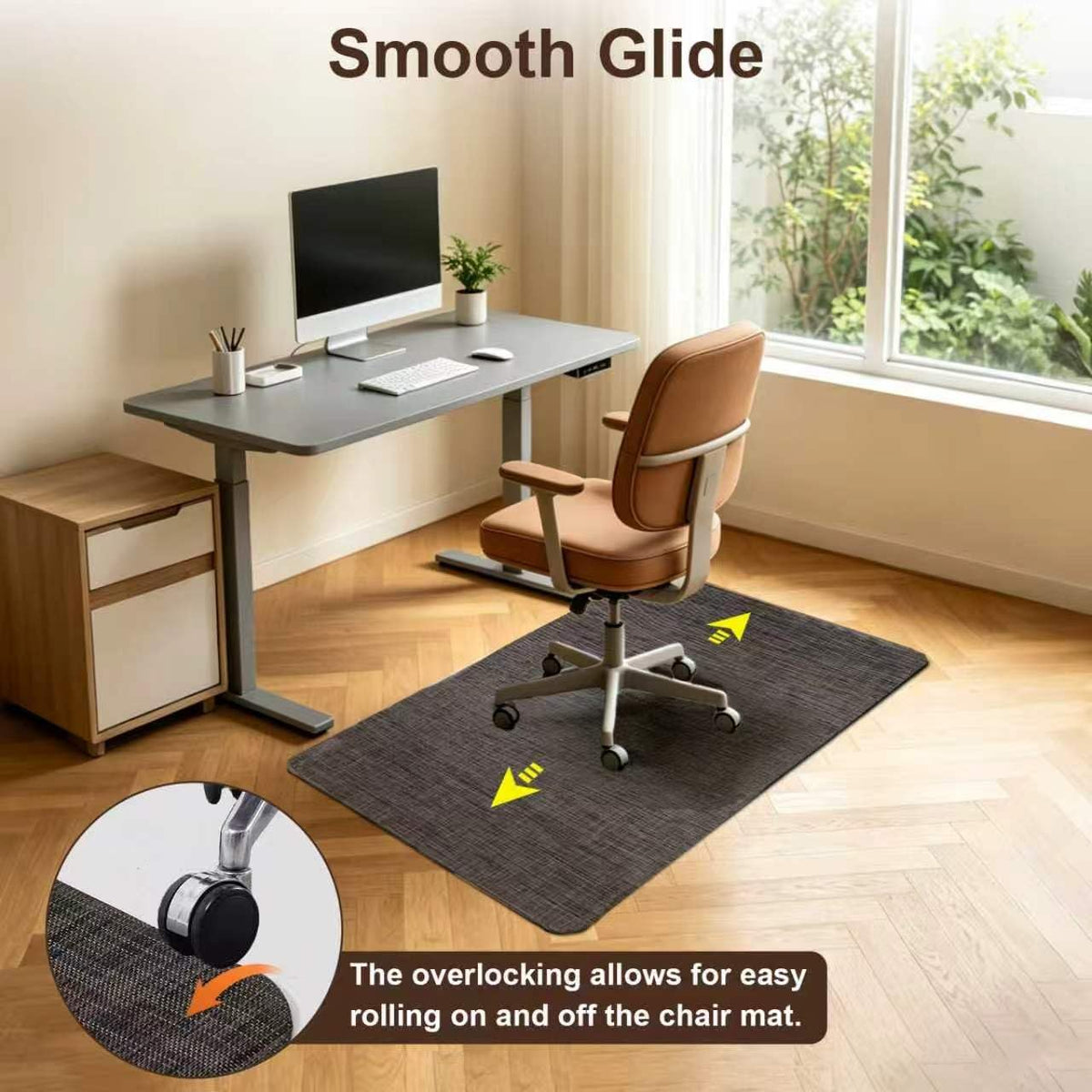 Office Chair mat for Hardwood Floor, Black, 48"x36"