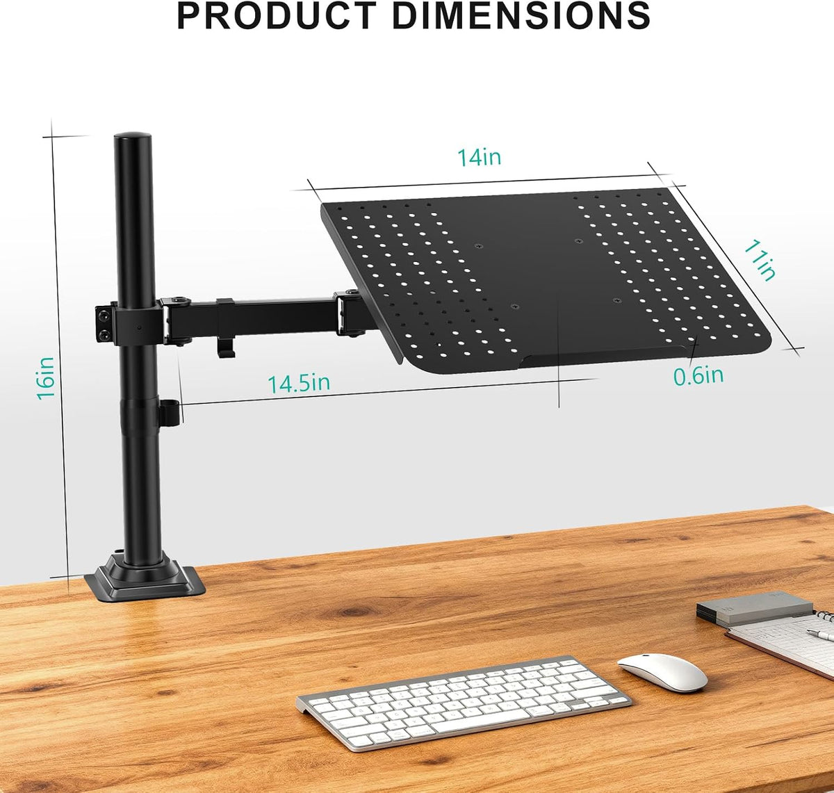 WALI Adjustable Laptop Desk Mount for 17 inch Notebook or 32 inch Screen