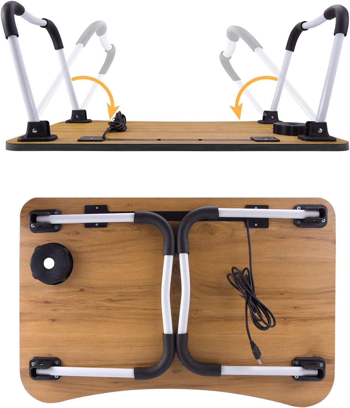 Slendor Foldable Lap Desk with Cup Holder for Bed, Couch, Floor