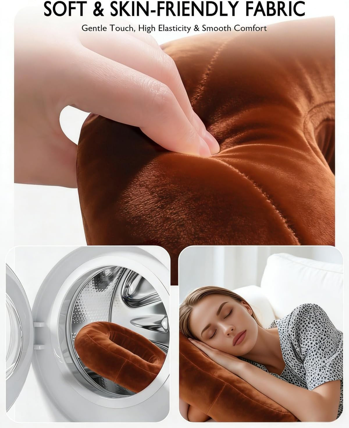 Miledi Tablet Pillow Stand for Bed with Detachable Snack Bowl, Terracotta