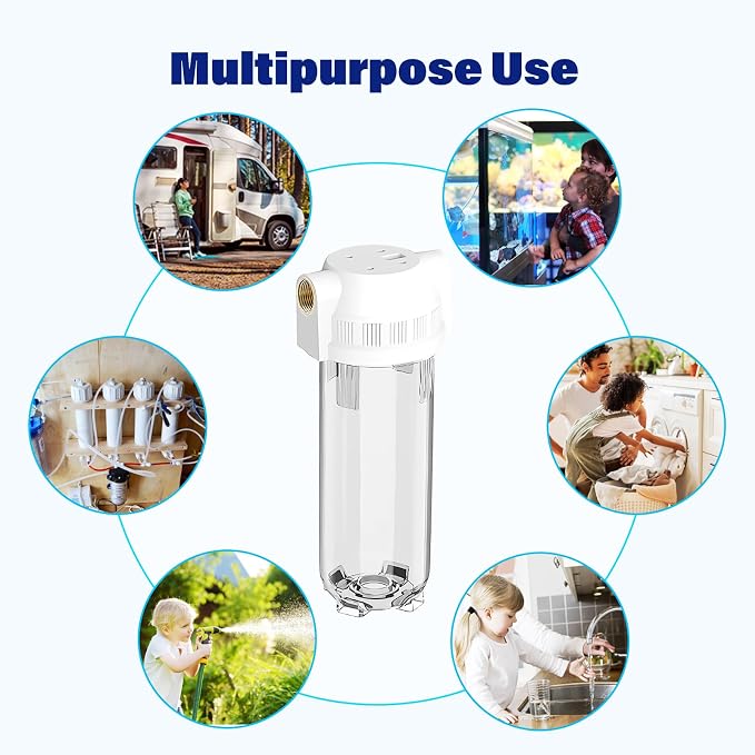 Whole House/RV Water Filter Housing Clear, Maple Syrup RO System, 3/4" NPT