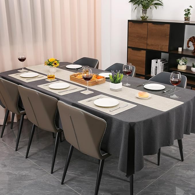 Table Runners 94 Inch Long, Dual-Sided Faux Leather Table Runner | Waterproof