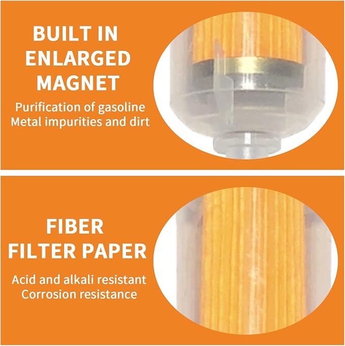 2 Pcs Motorcycle Fuel Filter, High Flow Inline Diesel Gasoline Fuel Filter