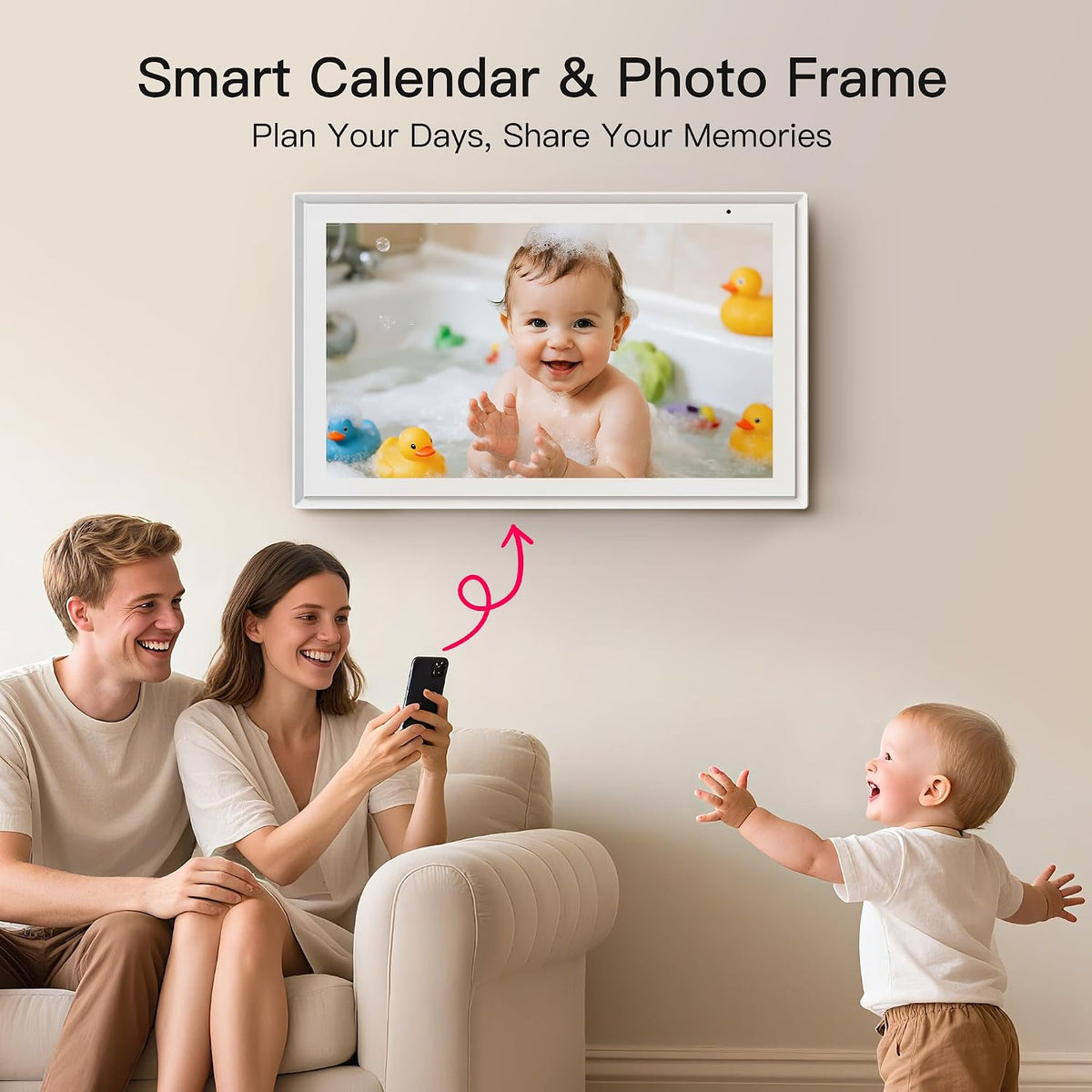 15.6" Family Digital Touchscreen Calendar for Chore & Meal Planning