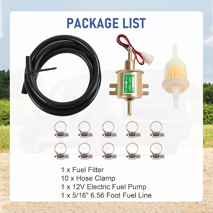 Universal Electric Fuel Pump Kit 12v 3-6 PSI Low Pressure