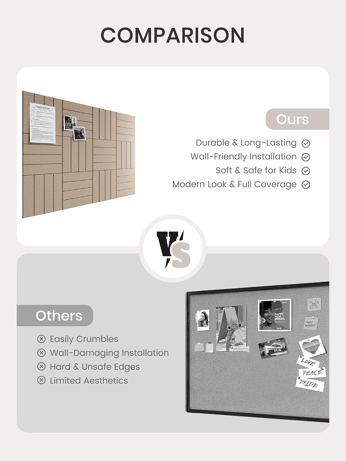 Bumusty Felt Bulletin Board & Cork Board Alternative 48" x 36"