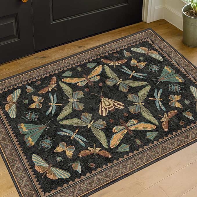 Small Black Entryway Rug