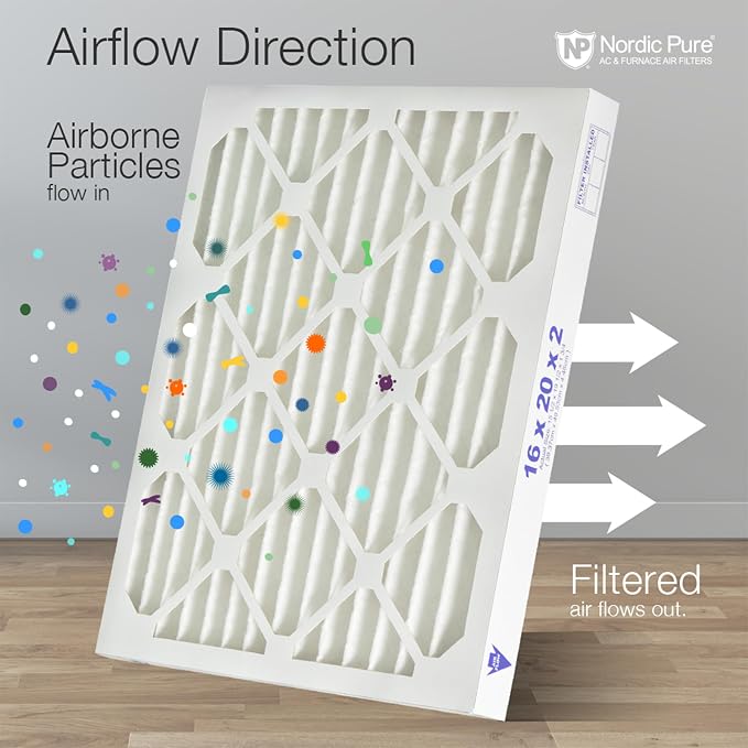 Nordic Pure 20x25x2 Pleated Air Filters MERV 14 Plus Carbon 3 Pack