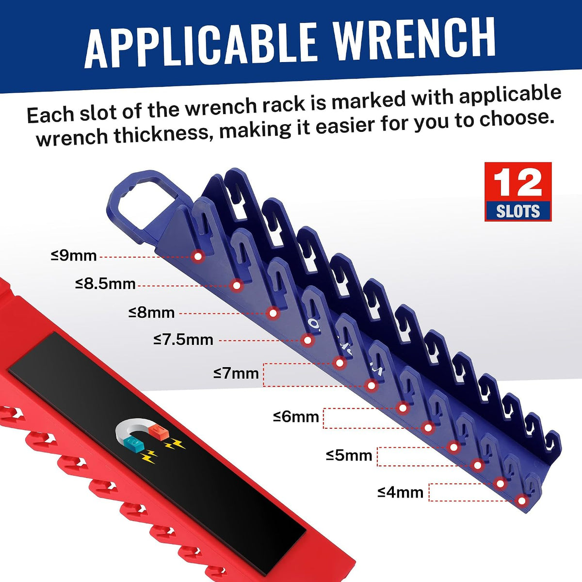 WORKPRO 8-Piece Magnetic Socket and Wrench Organizer Set