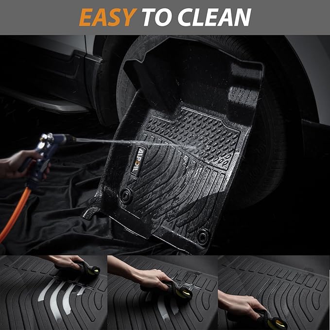 AIPOIL® Floor Mats & Cargo Liner Set for 2013-2018 Hyundai Santa FE Sport All Weather Protection TPE Anti-Slip Automotive Full Set Custom Car Mats Accessories - Black