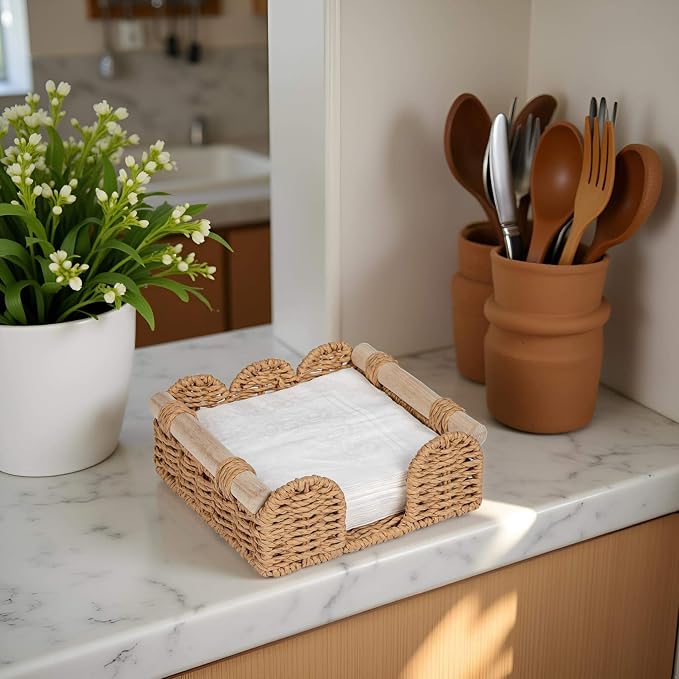 CubesLand Square Scalloped Napkin Holder