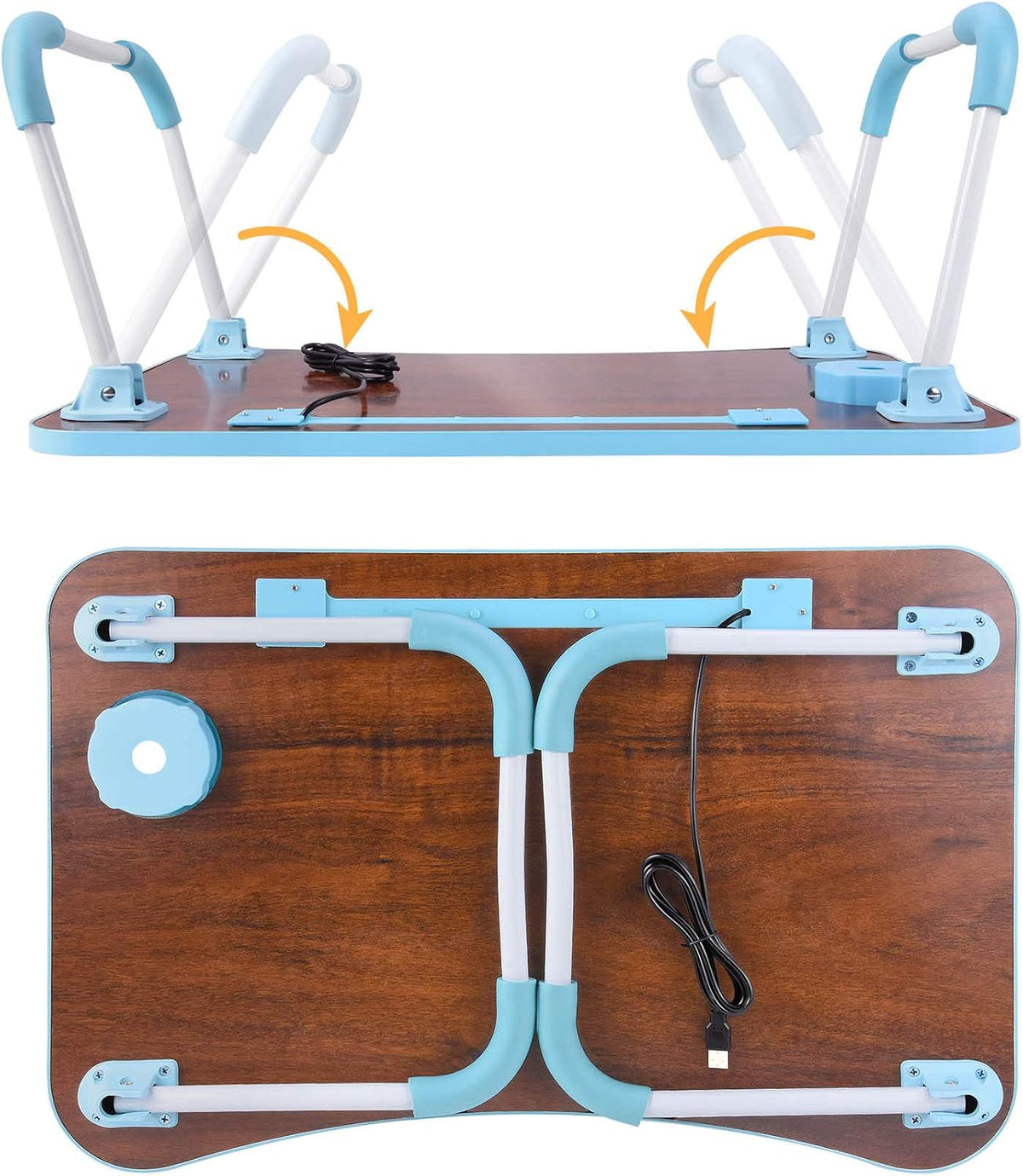 Slendor Foldable Lap Desk with Cup Holder for Bed, Couch, Floor