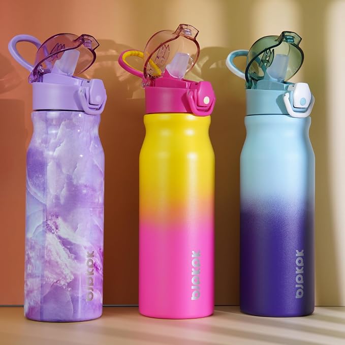 BJPKPK 25 oz Insulated Water Bottle, Stainless Steel Flask | Leak Proof Locking