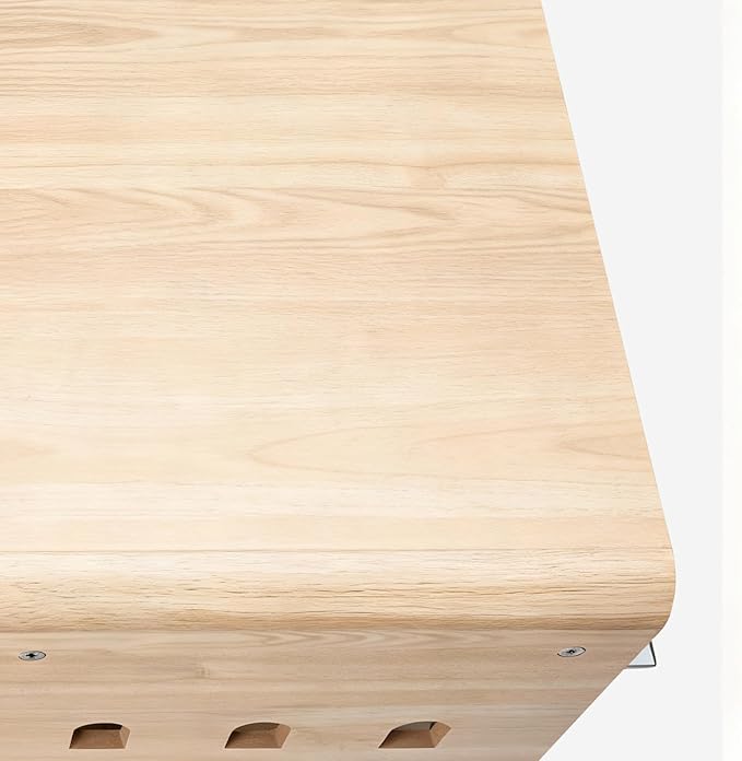 Modern Dog Crate Furniture with Charging Station Medium Kennel Indoor with Flip-up Hidden Acrylic Door for Small and Medium Breeds up to 50lb Wood Pet End Side Table Cage, Oak