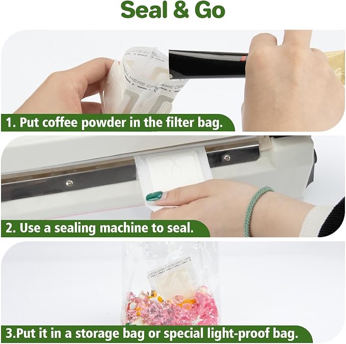 CARGEN 100Pcs Portable Coffee Filter Paper Bag