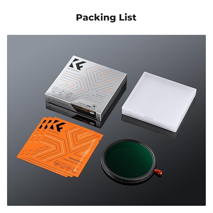 K&F CONCEPT 40.5mm Black Diffusion Mist Effect 1/4 & Variable ND2-32 & Circular