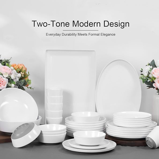Webbylee Melamine Dessert Plates Set of 6-7.5" Serving Durable Dishes Perfect