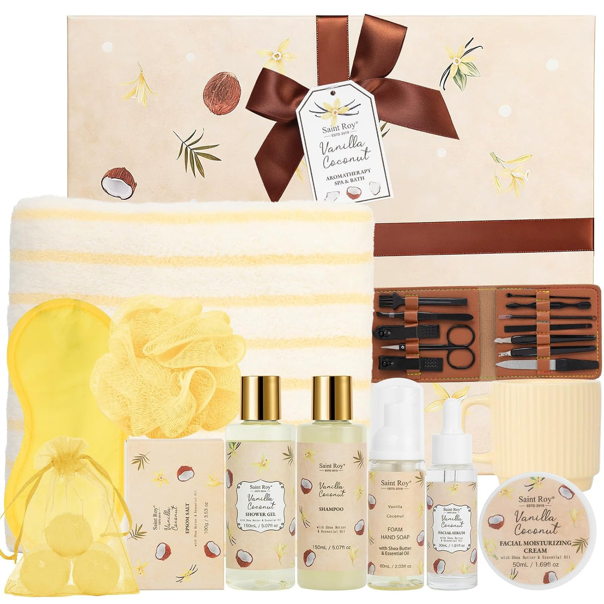 Get Well Soon Gifts Baskets, Coconut Spa Self Care Package After Surgery