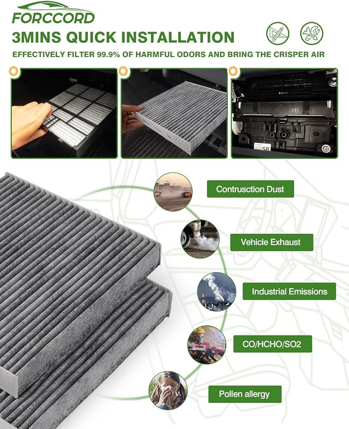 2-Pack HEPA Cabin Air Filter CF10381 Fits