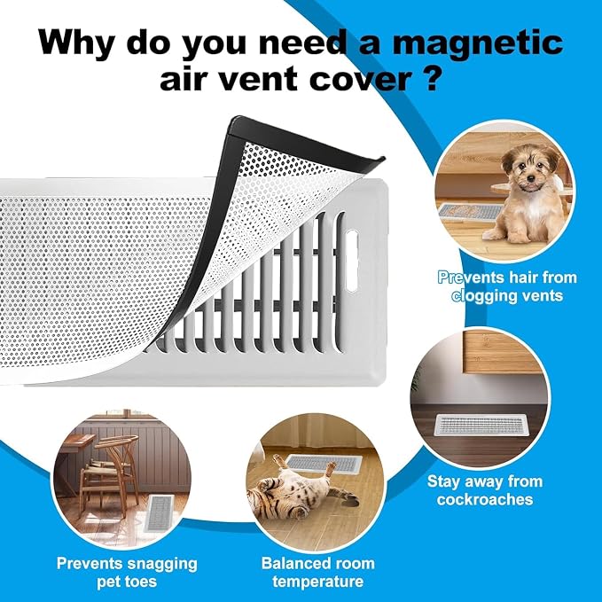4 PCS White Magnetic Vent Covers