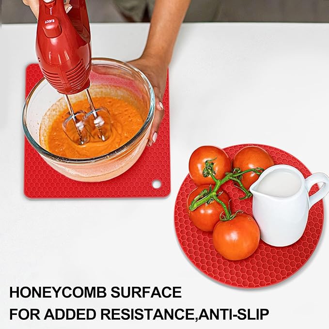 Silicone Trivets for Hot Pots and Pans, Heat Resistant Trivet Mats for Hot
