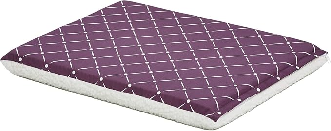 MidWest Homes for Pets Quiet Time Couture Paxton Dog Pad/Pet Bed Plum Fleece with Pillow Cover, Plum, 30"
