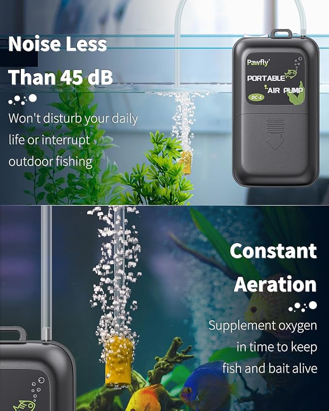 Pawfly Aquarium Battery Air Pump 40 GPH Oxygen Pump