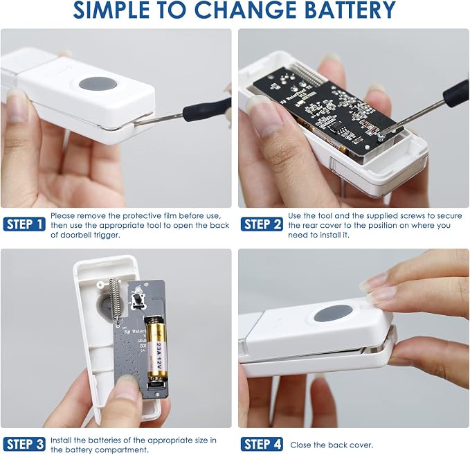 Wireless Door Bell, PHYSEN Waterproof Doorbell Chimes