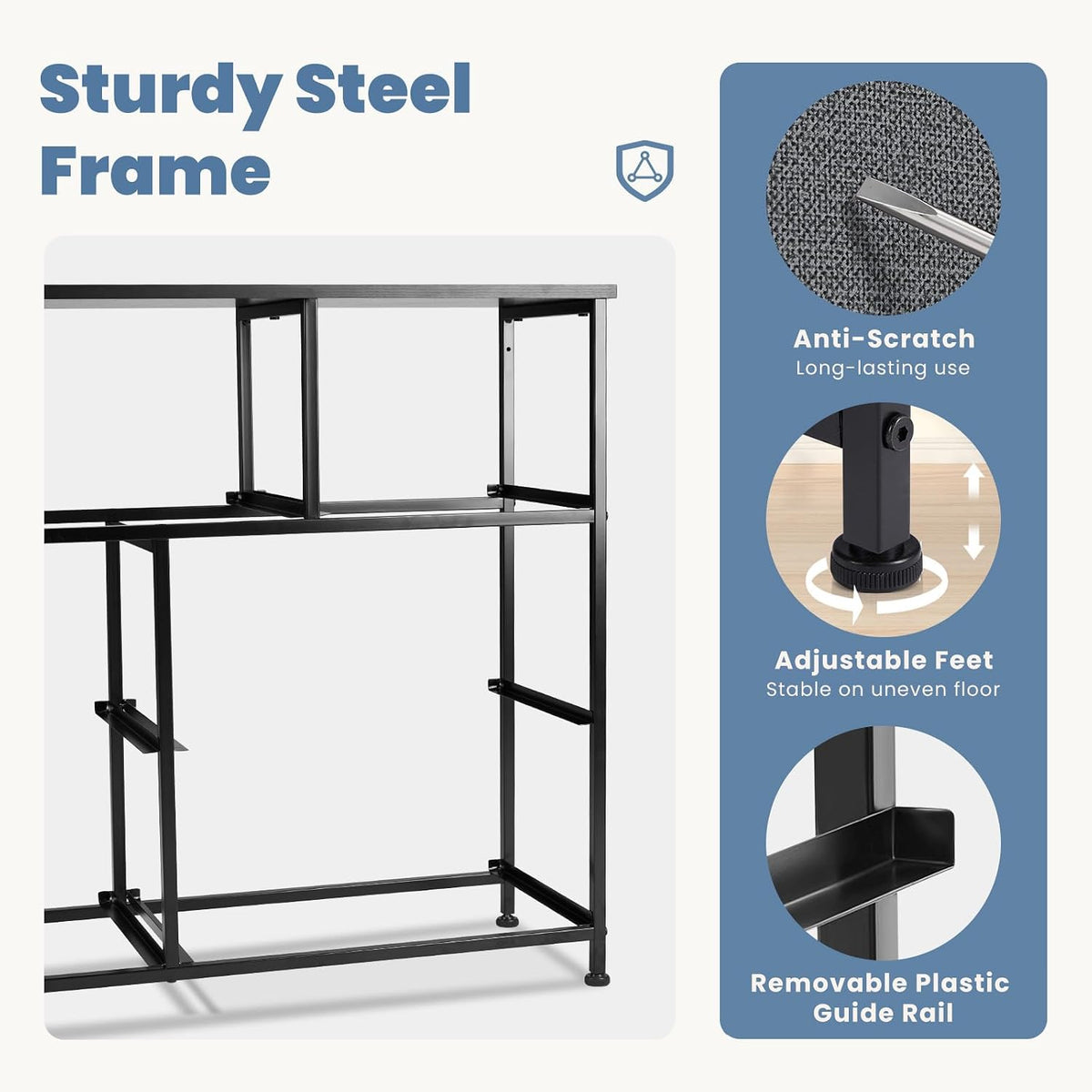 Dresser for Bedroom with 7 Drawers, Anti-Tip Fabric Storage Tower