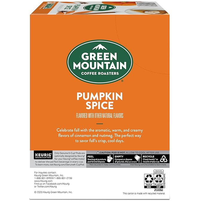 Green Mountain Coffee Roasters Pumpkin Spice Coffee, Keurig Single-Serve K-Cup Pods, Light Roast, 96 Count