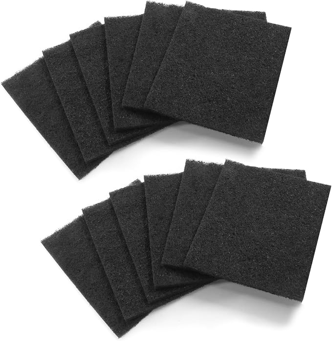 Biaungdo 12 Pack 5 Inch Sqaure Charcoal Filter Replacements