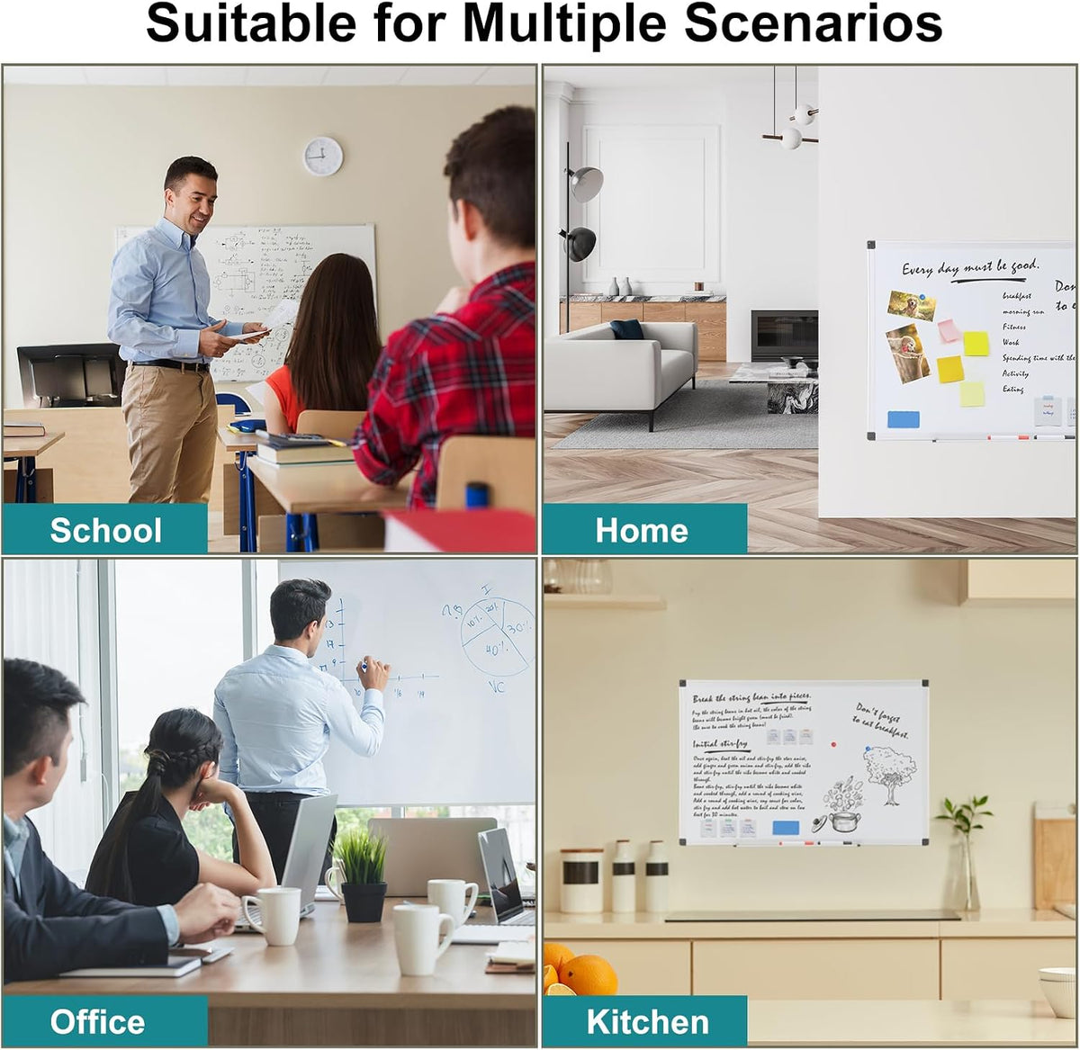 OLIXIS 30" x 40" Magnetic White Board, Dry Erase Board for Wall, Whiteboard with 1 Dry Eraser & 2 Multicolor Markers & 4 Magnetic Pins, Aluminium Frame for Home, School, Office, White