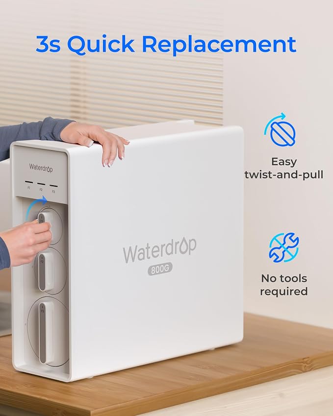 Waterdrop X8-Alkaline Mineral pH+ Tankless Reverse Osmosis System, NSF/ANSI