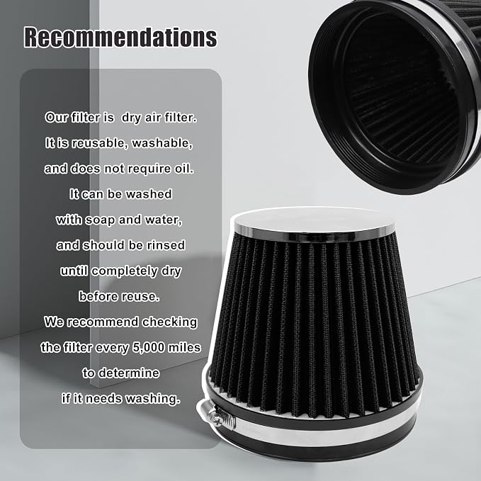 RYANSTAR 152mm 6" High Flow Round Tapered Cone Closed-Top Washable Clamp-On Dry