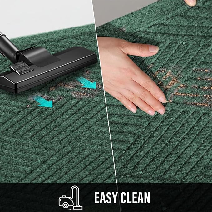 HIYARD Sturdy Front Door Mat, Absorbent Muddy Dirt Resist Welcome Door Mats