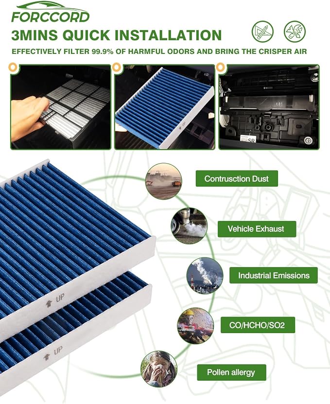 Cabin & Engine Air Filter Fit for Honda CRV CR-V CR V 2018-2019 2.4L Activated