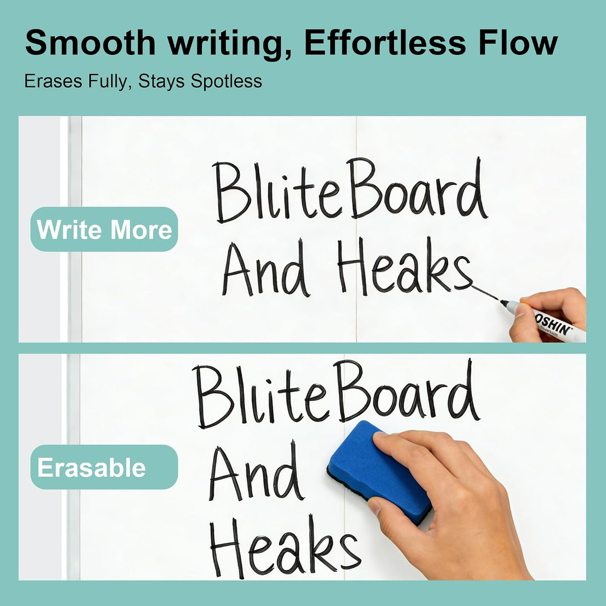 Dry Erase White Board 48 X 36 Inch, Wall-Mounted Silver Aluminum Frame Marker Presentation Board, 4' X 3' Foldable Portable Whiteboard with Pen Tray for School, Classroom, Office & Home