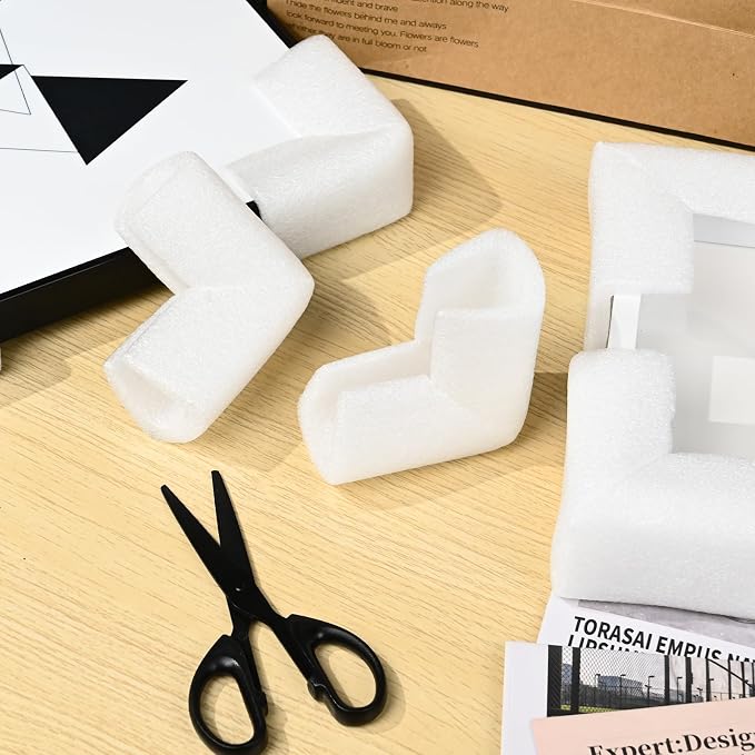 24 Pcs Foam Corner Protectors for Shipping, L-Shaped Edge Guards for TV Moving