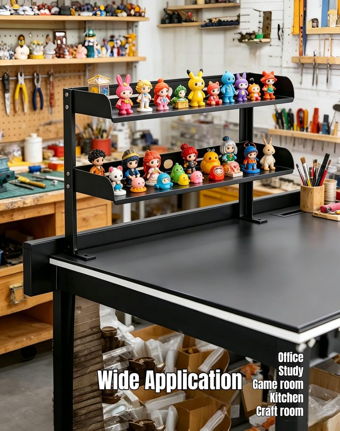Yuxh Clamp on Desk Shelf 2‑Tier, Black, Small