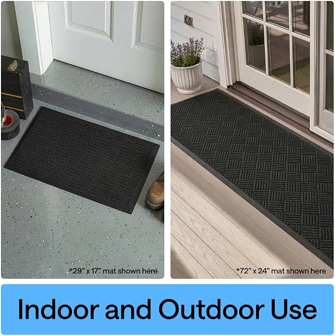 GORILLA GRIP 100% Waterproof All-Season WeatherMAX Doormat, US Designed Natural