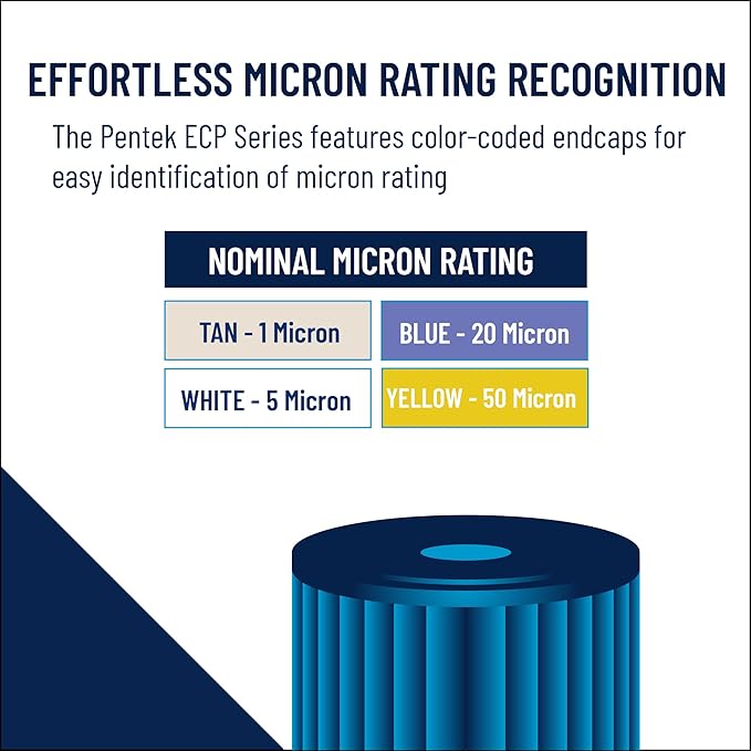 Pentair Pentek ECP5-20BB Big Blue Sediment Water Filter, Whole House Heavy Duty