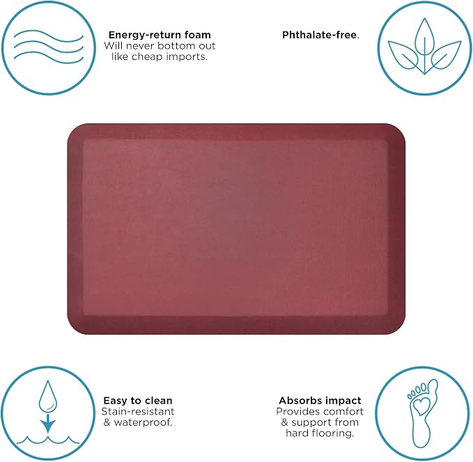 NewLife by GelPro Anti-Fatigue Designer Comfort Kitchen Floor Mat, Leather