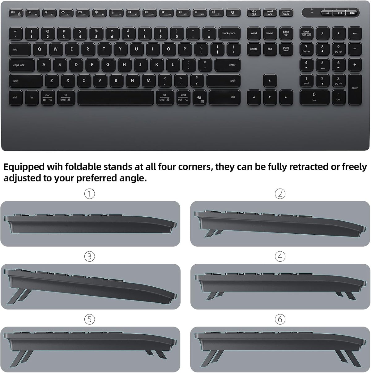 INFINMIND Wireless Keyboard Mouse Combo, Silent Multi-Functional Design.